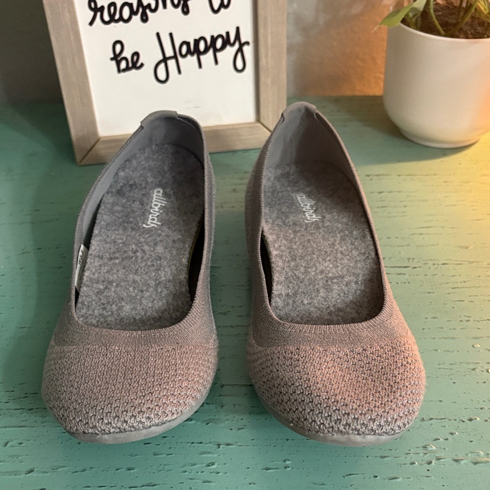 Allbirds Gray Knit Flats Minimalist Comfort SZ 6.5 box 133